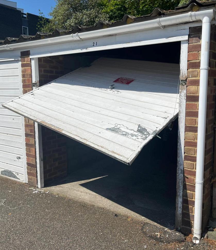 broken garage door
