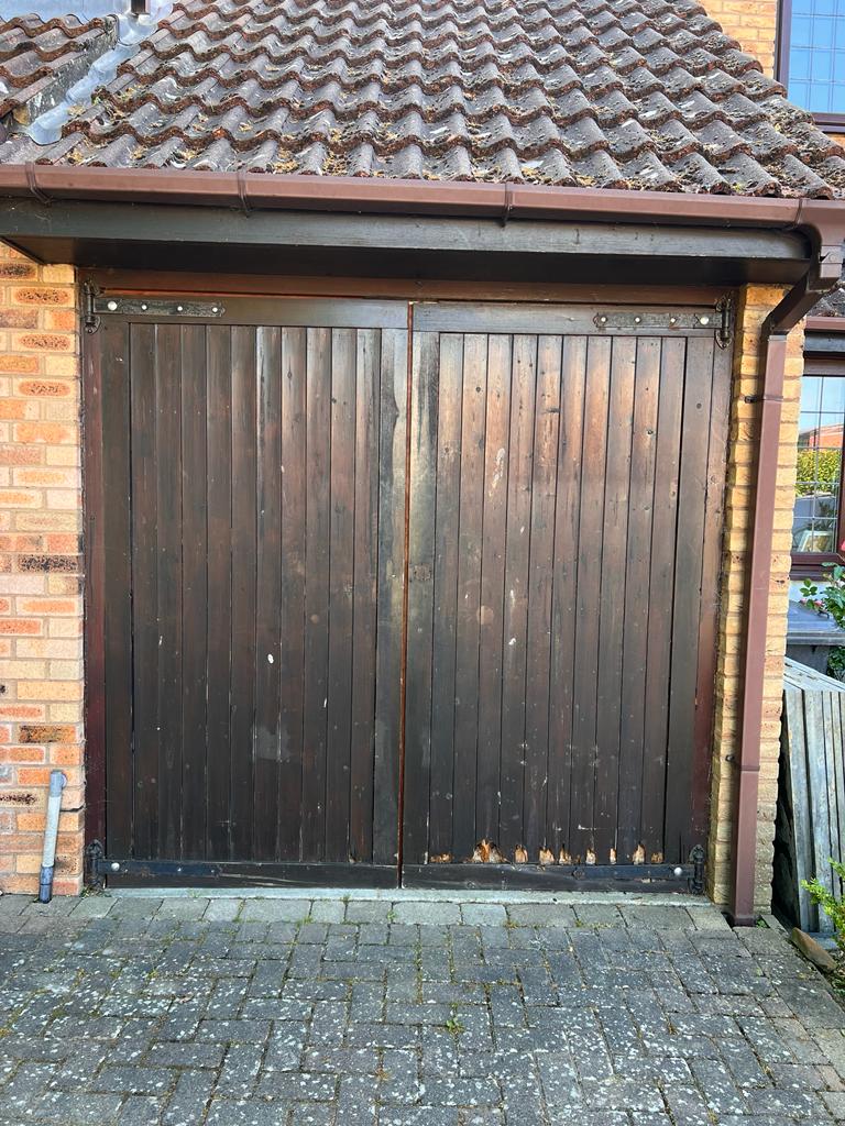 old wooden garage door to replace